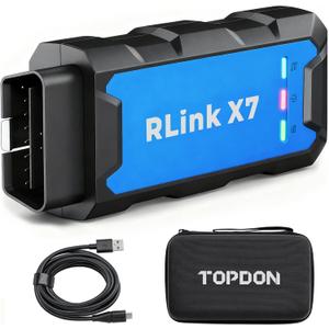 TOPDON J2534 VCI Tool, High-Speed EnhancedJ2534 VCI, J2534 Pass-Thru OEM Functions and Diagnostic Tool, Supports J2534/D-PDU/CAN-FD/DoIP, 8 Vehicle Brands Supported, RLink X7