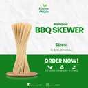 8" Bamboo Skewers (100PCS) for Grilling, BBQ, Shish Kabobs, Fruit, Appetizers, Chocolate Fountains, Cocktail Picks, Wooden Sticks, Crafting, Φ=4mm, Optional Sizes 6"/10"/12" 2 Pack