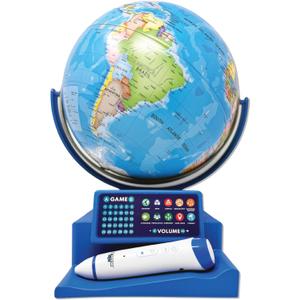 Dr. STEM Toys Interactive Talking Globe with Smart Pen, Game Panel, 300+ Geographic Quiz Questions, Touch & Learn, Music, and More - Educational Toy for Kids Ages 6+