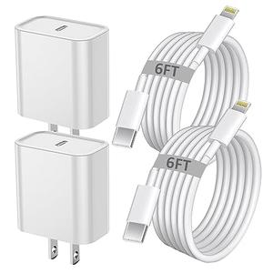 iPhone Fast Charger, iPhone Charger Fast Charging 2Pack PD 6FT Type C Quick USB C to Lightning Cable Cord Fast Charger iPhoneUSB C Wall Block Plug for iPhone14 13 12 11 Pro Max XR XS X, iPad, AirPods