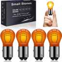 4PCS 1157NA BAZ15D S25 12V P21/4W Halogen bulb Automotive Brake lights Tail lights Daytime running lights (Amber, BAZ15D)