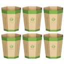 6-Pack Cardboard Trash Can Foldable, Recyclable, Plastic-Free & Reusable Small Waste Paper Basket for Kids - Garbage Bin Perfect for Bedrooms, Playrooms, Children's Room & Outdoor (1.6 Gallon)