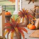Hollyone Artificial Fall Plants Large Fake Boston Fern Plants Bushes Faux Fall Fern Greenery Shrubs Plant for Indoor Outdoor Home Garden Porch Window Thanksgiving Autumn Wedding Decorations, 2 Pack