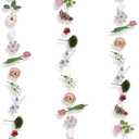 3 Pcs Artificial Flowers Hanging Decorations, 29.5ft Wildflower Daisy Garland Backdrop Ceiling Decoration for Wedding Spring Party Birthday Home Garden(Orange Purple)