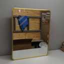 Movo Gold Metal Framed 24 Inch x 30 Inch Bathroom Medicine Cabinet with Mirror Aluminum Farmhouse Vanity Mirrors Recess or Surface Mount Installation