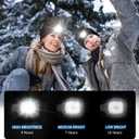 LED Beanie Hat with Light, Headlamp Beanie Cap Unisex Winter Warm Knit Night Light Hat, Knit Beanie Gifts for Men Women Kid (Coffee)