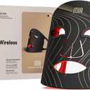 Red Light Therapy Mask for Face, Glow Wireless LED Face Mask Light Therapy with Near-Infrared Red Light (NIR), Rechargeable and Ergonomic Design for Home & Travel (Black)