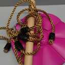 KINSPORY Disc Swing for Kids, Swing Set Accessories, 7FT Height Adjustable Gym Monkey Bars, Hanging Tree Seat for Backyard, Outdoor Play Equipment (Rose Pink)