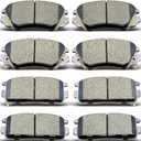 D1275 D1421 Front Rear Ceramic Brake Pads Set Fit For 2010-2017 Chevrolet Equinox,For 2010-2017 GMC Terrain (8 Pcs)