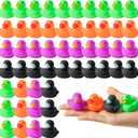 Haooryx Halloween Mini Rubber Duckies Bath Toys - 60Pcs Colorful Tiny Ducks Squeak Bathtub Float Ducky for Halloween Carnival Game Treat Goodie Gift Toddler Baby Shower Birthday Pool Party Decoration