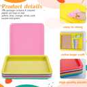 8 Pack Large Plastic Art Trays 13.4 x9.9 x1 Inch Stackable Activity Craft Trays Sensory Serving Organizer for DIY Project Jewelry Sorting Sand Painting Supplies, 8 Color