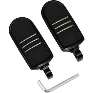 Streamliner Footpegs Foot Rest Compatible with Harley Touring Street Glide Road King Electra Glide Sportster Dyna Softail 10mm (StyleA#Black)