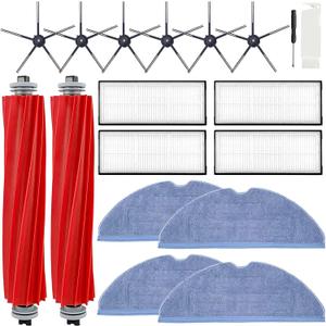 Roborock Compatible Replacement Parts Compatible with Roborock S7 S7+ S7 MaxV, S7 MaxV Plus T7S T7 plus T7S plus Robot Vacuum, 2 Roller Brush, 4 Filter, 6 Side Brush, 4 Mop Cloth