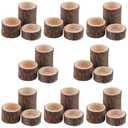 FUNSUEI 50 Pack Wooden Tea Light Candle Holders - 3 Sizes, Rustic Tealight Candle Holders for Dinning Party Room Decoration