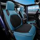 Coverado Seat Covers for Jeep Wrangler, Waterproof Leather Car Seat Covers for Truck Automotive Seat Covers Custom Fit for 2018-2026 Jeep Wrangler JL Seat Covers 2-Door/4-Door Full Coverage (Blue)