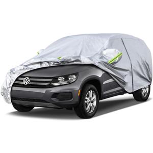 Koukou SUV Car Cover Custom Fit VW Tiguan from 2007 to 2020, Waterproof All Weather for Automobiles, Sun Rain Dust Snow Protection. (Silver)
