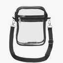 uxcell Clear Crossbody Purse Bag, Stadium Approved Clear Waterproof Backpack Shoulder Bag with Front Pocket for Men and Women, Concerts Stadium Events Sports Festivals, Black 15x4.6x20cm