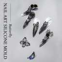 3 x Nail Art Silicone Molds 3D Nail Art Mold Multi-Shape Butterfly Embossed Silicone Molds Suitable for DIY Nail Art Decoration