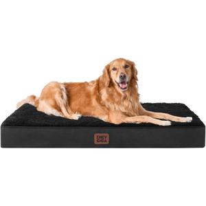 EHEYCIGA Orthopedic XL Dog Beds for Extra Large Dogs with Removable Washable Cover for Crate, Black, 41x27 (41*27*3.5 inches)