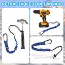 MECCANIXITY Retractable Tool Lanyard 2ft with Single Aluminum Buckle and Adjustable Loop End, Maximum Weight Limit 10KG / 22lb, Safety Fall Protection Tools Leash, Yellow 3 Pack