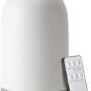 Youenkity Essential Oil Diffuser, Ceramic Aromatherapy Diffuser with 7 Color LED Lights, with Remote Control, Cool Mist Humidifier, Timed Mist, Auto Shut-Off with No Water, Aquamarine (White)