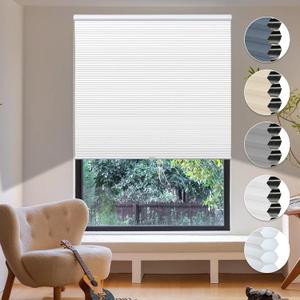 HOMEDEMO Cellular Shades Cordless White-Blackout 34" W x 64" H | Honeycomb Shade Blinds, Thermal Insulated Noise Reduction for Windows Inside & Outside Mount
