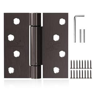 Self Closing Hinge 4 Inch Oil Rubbed Bronze Auto Close Door Hinges Adjustable 4 Inch Spring Hinges 4"x 4" Door Closer Hinge Square Corner for Commercial Grade Auto Self-Closing UL Listed, 1 Pack