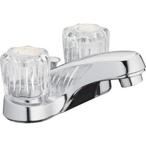 Aqua Vista 10-B421-AV Two Handle Bathroom Sink Faucet, Polished Chrome with Acrylic Round Knobs