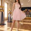Dressystar Women's Sparkly Sequin Short Homecoming Dress (Pink, S)