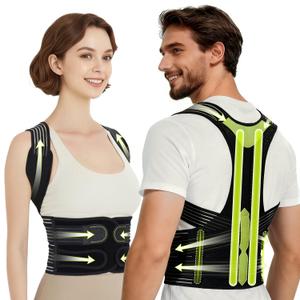 Posture Corrector for Women & Men, Breathable Full Back Brace Support for Hunchback, Adjustable Invisible Shoulder Straightener for Upper & Lower Back Pain Relief, Daily Wear for Office & Home,  Medium (Waist 30.70"-37.79")