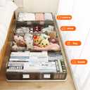 2-Pack Under Bed Storage Containers with Wheels - Stackable, Foldable Plastic Storage Boxes with Lids for Clothes, Shoes, Blankets - Perfect for Bedroom Organization and Dorms