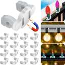 Strong Magnetic Christmas Light Clips for Metal Roof, 105 Pack C6/C7/C9 Socket Magnet Christmas Light Clips for Outdoor Lights, C9 Magnetic Clips Universal for Xmas Outside Icicle Rope
