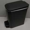 Cesun Small Bathroom Trash Can with Lid Soft Close, Step Pedal, 6 Liter / 1.6 Gallon Stainless Steel Garbage Can with Removable Inner Bucket, Anti-Fingerprint Finish (Matt Black)