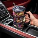 Book Lovers Gifts 40oz Tumbler with Handle and Straw, Book Tumbler for Friend, Bookish Gifts for Women Readers Librarian, Book Accessories Stainless Steel Travel Mug 1 Pcs