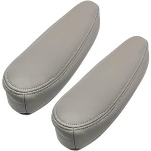 Priprilod # 922 Gray Leather Driver & Passenger Side Replacement Armrest Cover Compatible with Chevy Tahoe Suburban Silverado Avalanche GMC Sierra Yukon 2000 2001 2002 2003 2004 2005 2006