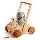 Beright Wooden Baby Walker Push Toy, Learning Educational Walking Toys for Babys Toddles, Natural Wood, not with Building Blocks