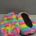 Cute Women's Cozy Fluffy Teddy Bear Slippers,Rainbow Fuzzy Inoor House Shoes with Animal Bear Design,Funny Christmas Birthday Gifts for Women Mom Teee Girls Men
