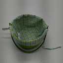 HH 7in Lined Bamboo Basket Green