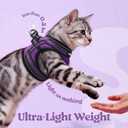 Rabbitgoo Cat Harness and Leash Set for Walking Escape Proof, Adjustable Soft Kittens Vest with Reflective Strip for Cats, Comfortable Outdoor Vest, Purple, L