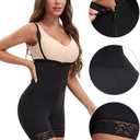 Allegra K Women's Sculpting Butt Lifting Body Shaper with Front Hook-and-Zip Closure Tummy Control Lace Shapewear Size M