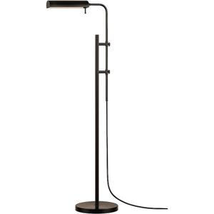 O'Bright Cedric Adjustable Pharmacy Floor Lamp - Industrial Design for Reading, Crafting, Work - 10W LED, Height 45-61 inches - Ideal for Living Room, Bedside, Office - Black