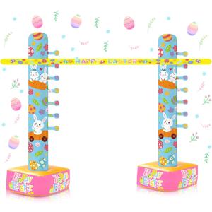 Gejoy 1 Pc Easter Inflatable Limbo Game for Adults 59 Inch Happy Easter Limbo Party Outdoor Game Set Inflatable Decoration for Party Yard Indoor Outdoor Games Picnic Decor