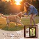 Wenqik Dog Memorial Picture Frame for Loss Rotating Wooden Paw Frame with Dog Bone Charm Holds 4 x 6 Photo Cat Pet Remembrance Sympathy Gift for Family and Friends