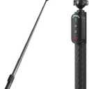 Remote Control Selfie Stick Rechargeable Waterproof 100CM Stretchable Compatible with Insta360/Gopro Action Camera and iOS Android Smartphone (Ball Head Three-Prong)