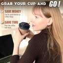 100 Pack - 12 oz Disposable Coffee Cups To Go with Lids Sleeves and Straws 100% Biodegradable & Compostable Pla Eco Friendly Paper Coffee Cups for Tea Coffee Hot Chocolate