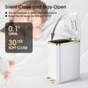 CEROELDA Small Bathroom Trash Can with Lid Soft Close-5L/1.3 Gal Stainless Steel Garbage Can-Step Pedal Wastebasket Slim Trash Bin for Office, Bedroom, Toilet, Live Room-White