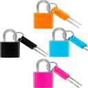2 Pcs Suitcase Locks with Keys Multicolor Mini Keyed Padlock Febwind Metal Padlock Luggage Padlocks Plastic-Covered Copper Keyed Padlock for Suitcase, Backpack, Boxes, Laptop Bag