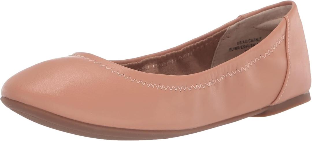 Amazon Essentials Women's Belice Slip On Ballet Flat (7.5, Light Camel)