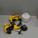 Brushless Cordless Paint Sprayer for Dewalt 20V Battery,4 Nozzles,150 Din/s Viscosity,1000ml/min Flow Rate & 1200ML Electric Paint Gun for Furniture, Walls (Battery Not Included) (Yellow)