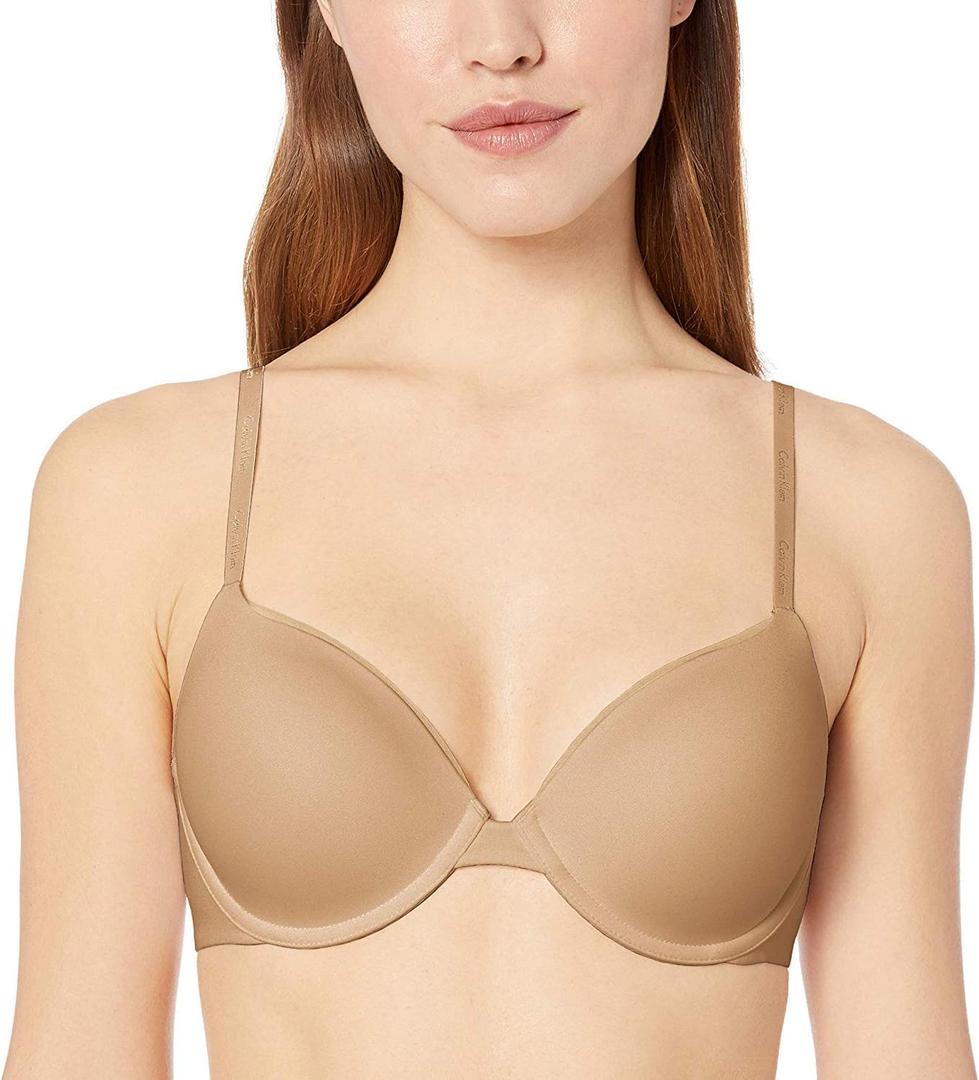 Calvin Klein Women's Constant Convertible Strap Lightly Lined Demi Bra Bra, -bare, 34A